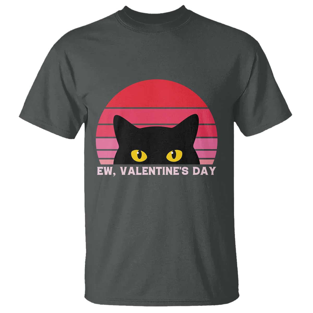 Funny Black Cat Anti Valentine Meme T Shirt TS14 Dark Heather Print Your Wear