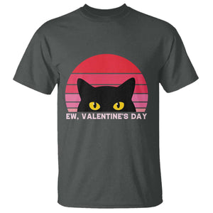 Funny Black Cat Anti Valentine Meme T Shirt TS14 Dark Heather Print Your Wear