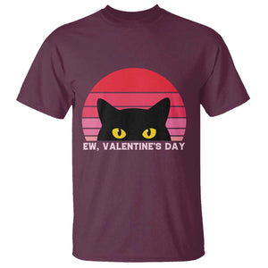 Funny Black Cat Anti Valentine Meme T Shirt TS14 Maroon Print Your Wear