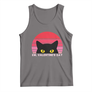 Funny Black Cat Anti Valentine Meme Tank Top TS14 Deep Heather Print Your Wear