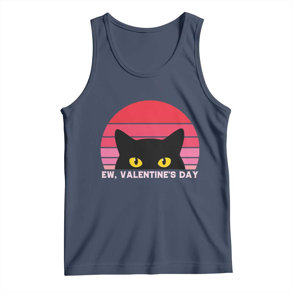 Funny Black Cat Anti Valentine Meme Tank Top TS14 Navy Print Your Wear