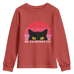 Funny Black Cat Anti Valentine Meme Youth Sweatshirt TS14 Red Print Your Wear