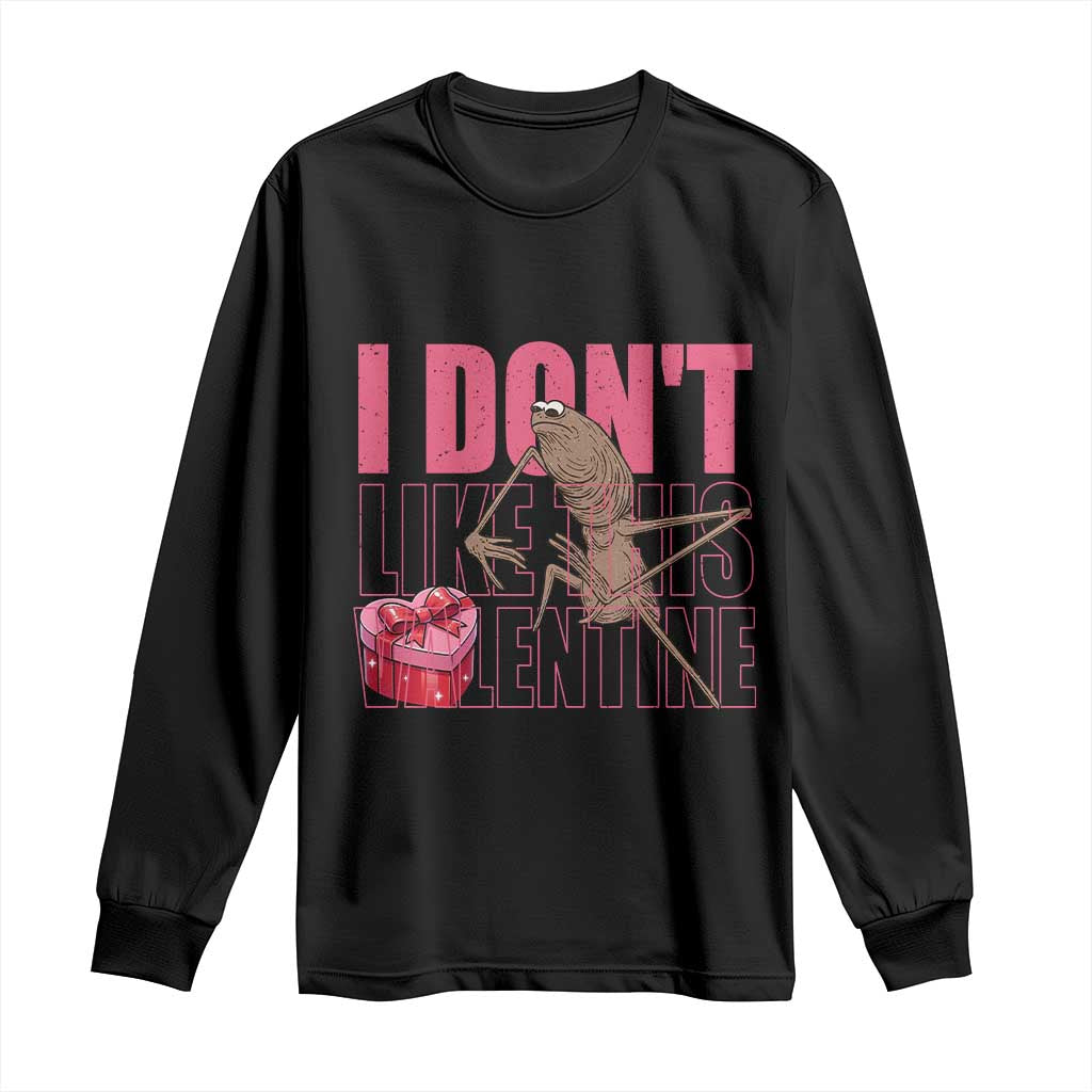 Marcus The Worm Funny Valentine Meme Long Sleeve Shirt I Don't Like This Valentine TS14 Black Print Your Wear