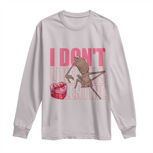 Marcus The Worm Funny Valentine Meme Long Sleeve Shirt I Don't Like This Valentine TS14 Ice Gray Print Your Wear
