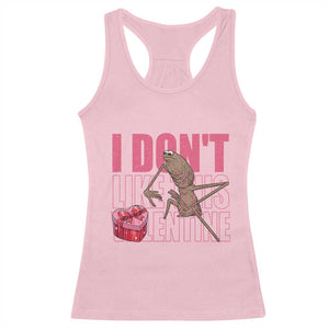 Marcus The Worm Funny Valentine Meme Racerback Tank Top I Don't Like This Valentine TS14 Light Pink Print Your Wear