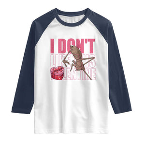 Marcus The Worm Funny Valentine Meme Raglan Shirt I Don't Like This Valentine TS14 White Navy Print Your Wear