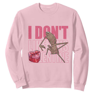 Marcus The Worm Funny Valentine Meme Sweatshirt I Don't Like This Valentine TS14 Light Pink Print Your Wear