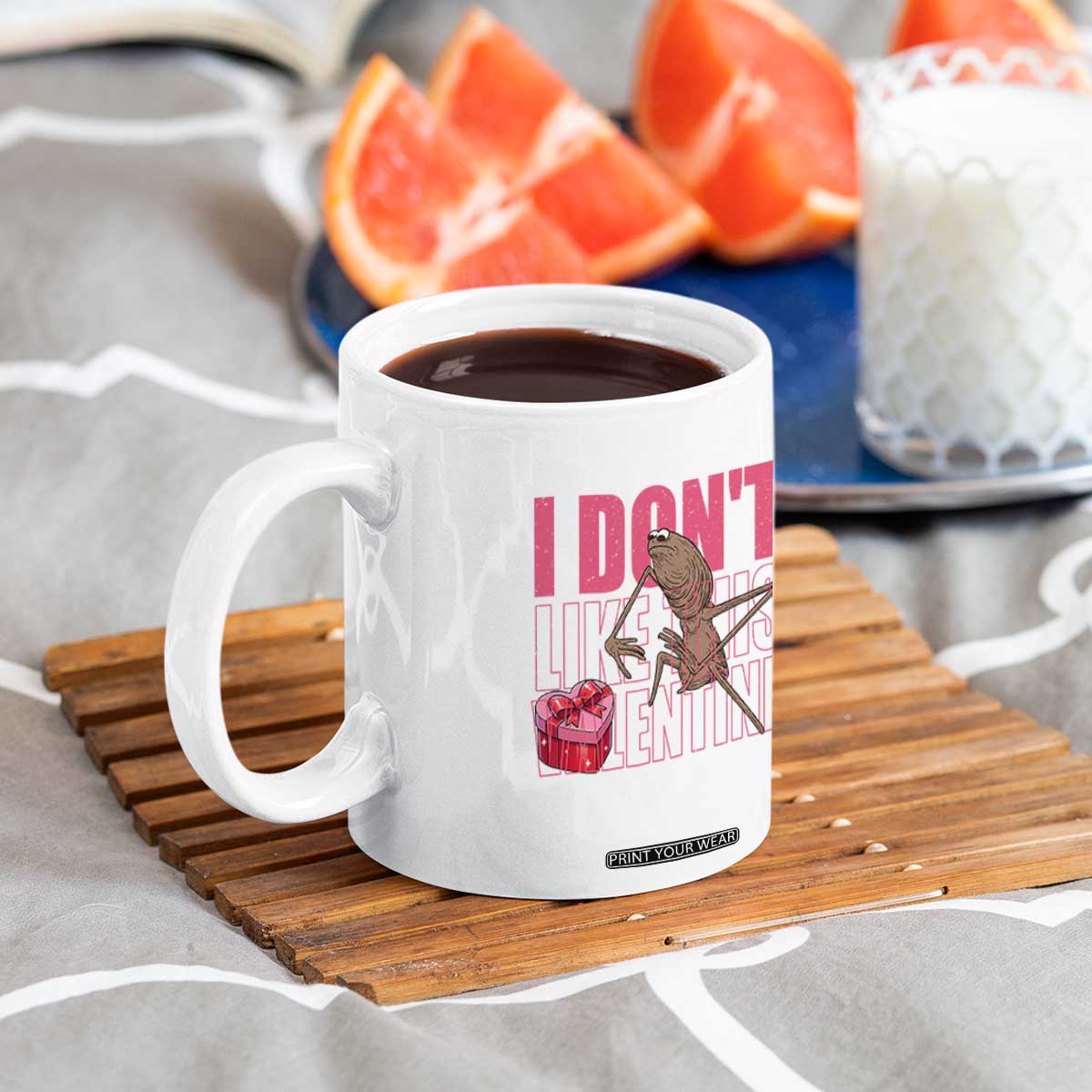 Marcus The Worm Funny Valentine Meme Coffee Mug I Don't Like This Valentine TS14 Print Your Wear