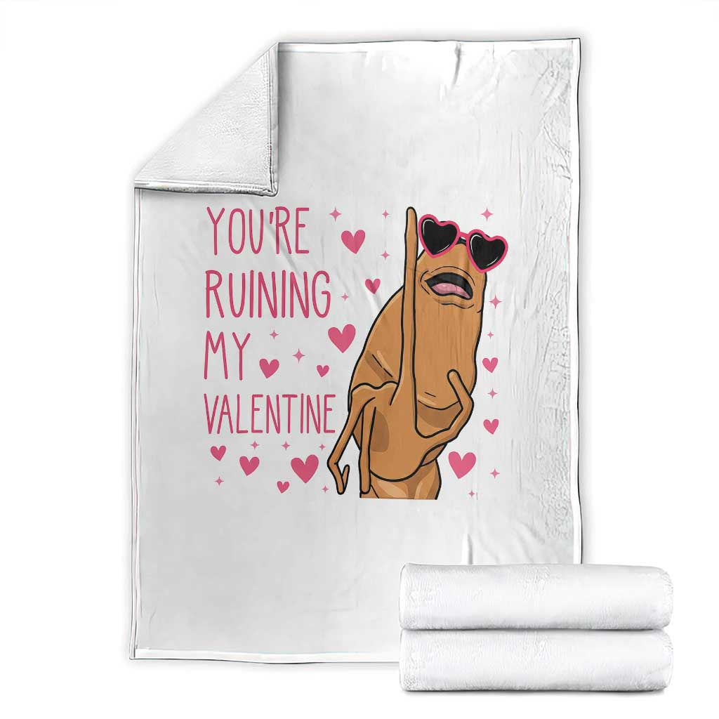 Marcus The Worm Meme Throw Blanket Funny Anti Valentines Day TS14 White Print Your Wear