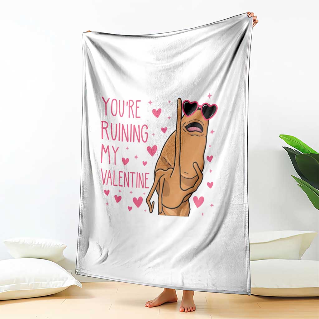 Marcus The Worm Meme Throw Blanket Funny Anti Valentines Day TS14 Print Your Wear