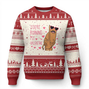Marcus The Worm Meme Ugly Christmas Sweater Funny Anti Valentines Day TS14 Beige Red Print Your Wear