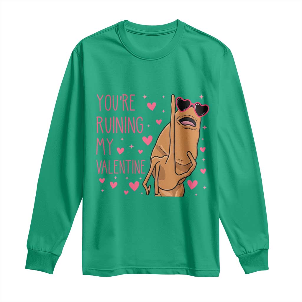 Marcus The Worm Meme Long Sleeve Shirt Funny Anti Valentines Day TS14 Irish Green Print Your Wear