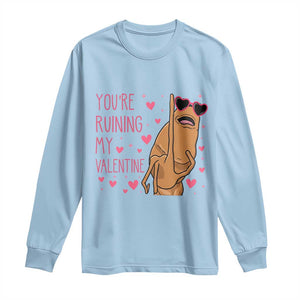 Marcus The Worm Meme Long Sleeve Shirt Funny Anti Valentines Day TS14 Light Blue Print Your Wear