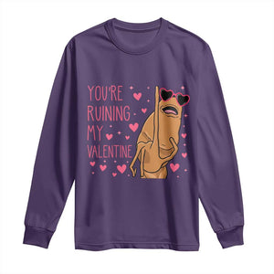 Marcus The Worm Meme Long Sleeve Shirt Funny Anti Valentines Day TS14 Purple Print Your Wear