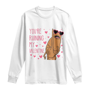 Marcus The Worm Meme Long Sleeve Shirt Funny Anti Valentines Day TS14 White Print Your Wear