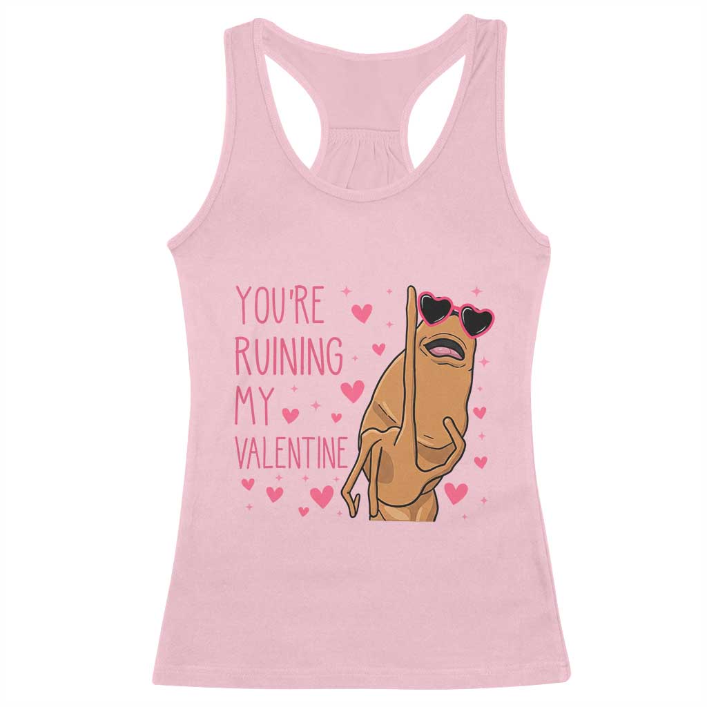 Marcus The Worm Meme Racerback Tank Top Funny Anti Valentines Day TS14 Light Pink Print Your Wear