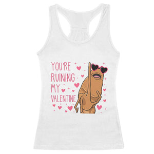 Marcus The Worm Meme Racerback Tank Top Funny Anti Valentines Day TS14 White Print Your Wear