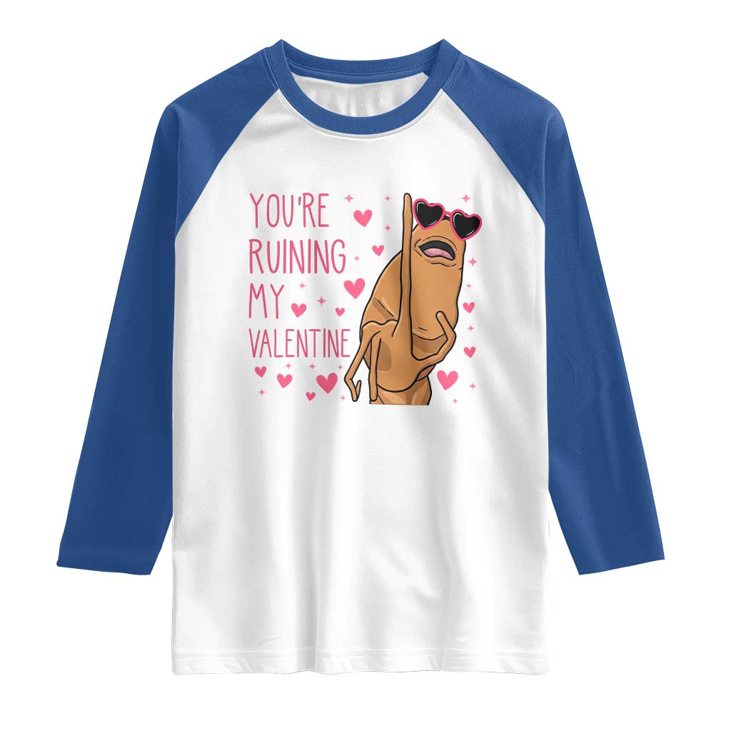 Marcus The Worm Meme Raglan Shirt Funny Anti Valentines Day TS14 White Royal Print Your Wear
