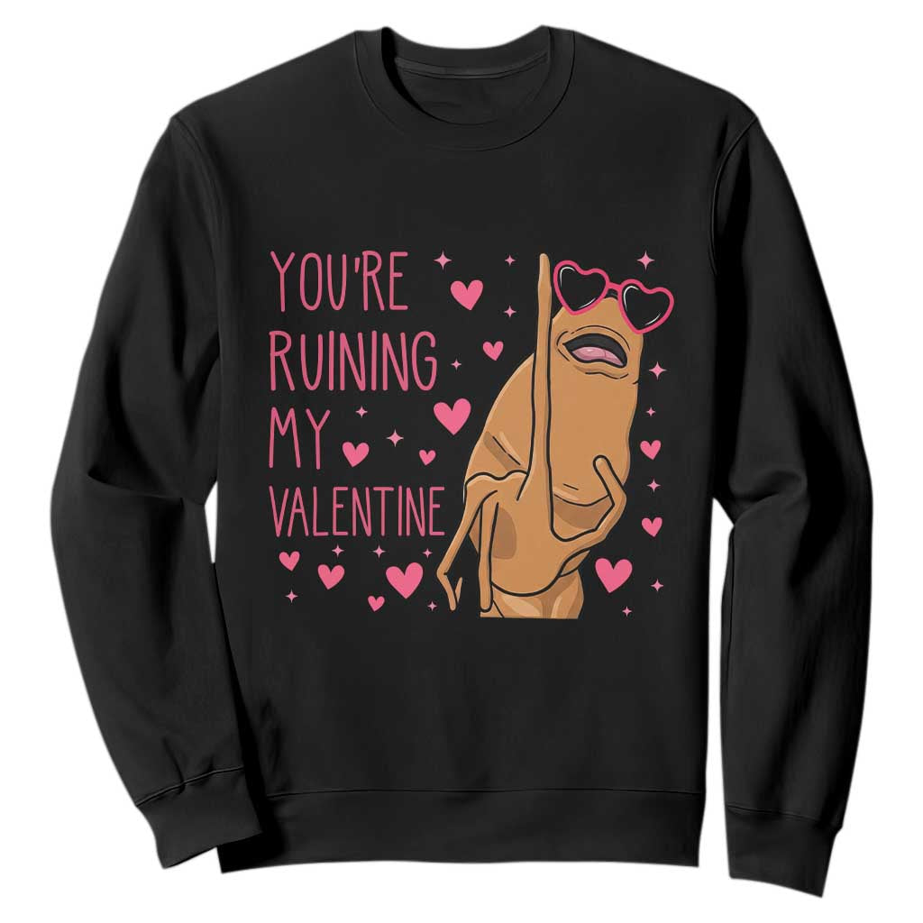Marcus The Worm Meme Sweatshirt Funny Anti Valentines Day TS14 Black Print Your Wear