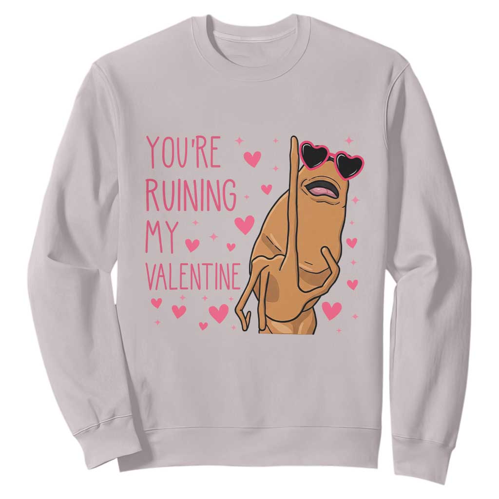 Marcus The Worm Meme Sweatshirt Funny Anti Valentines Day TS14 Ice Gray Print Your Wear