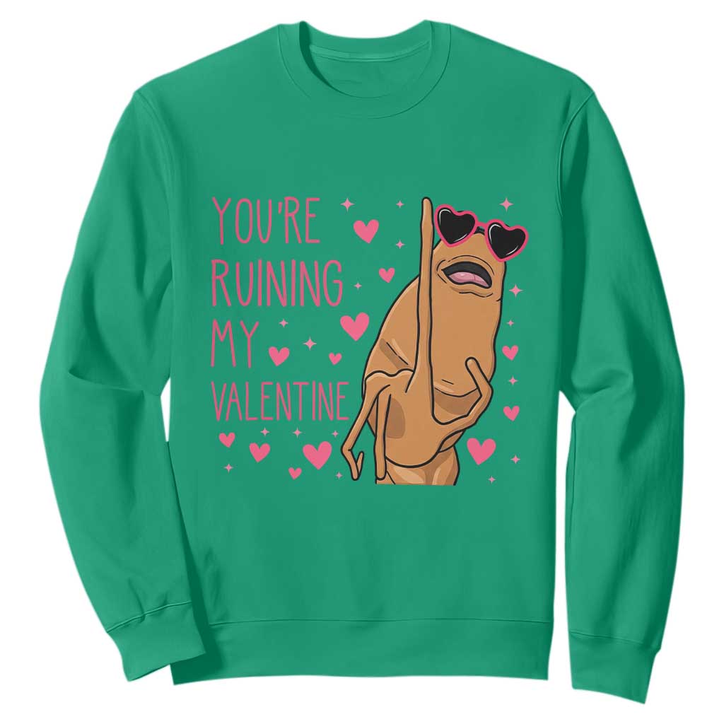 Marcus The Worm Meme Sweatshirt Funny Anti Valentines Day TS14 Irish Green Print Your Wear