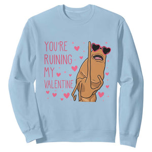 Marcus The Worm Meme Sweatshirt Funny Anti Valentines Day TS14 Light Blue Print Your Wear