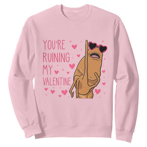 Marcus The Worm Meme Sweatshirt Funny Anti Valentines Day TS14 Light Pink Print Your Wear