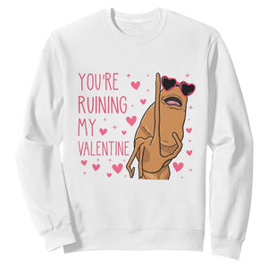 Marcus The Worm Meme Sweatshirt Funny Anti Valentines Day TS14 White Print Your Wear