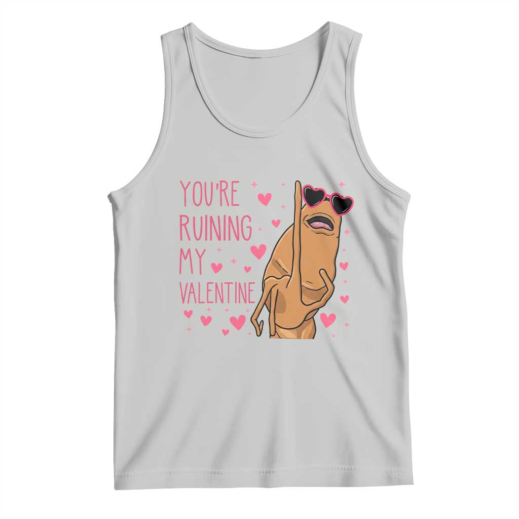 Marcus The Worm Meme Tank Top Funny Anti Valentines Day TS14 Ash Print Your Wear