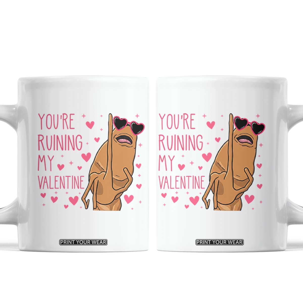Marcus The Worm Meme Coffee Mug Funny Anti Valentines Day TS14 White Print Your Wear