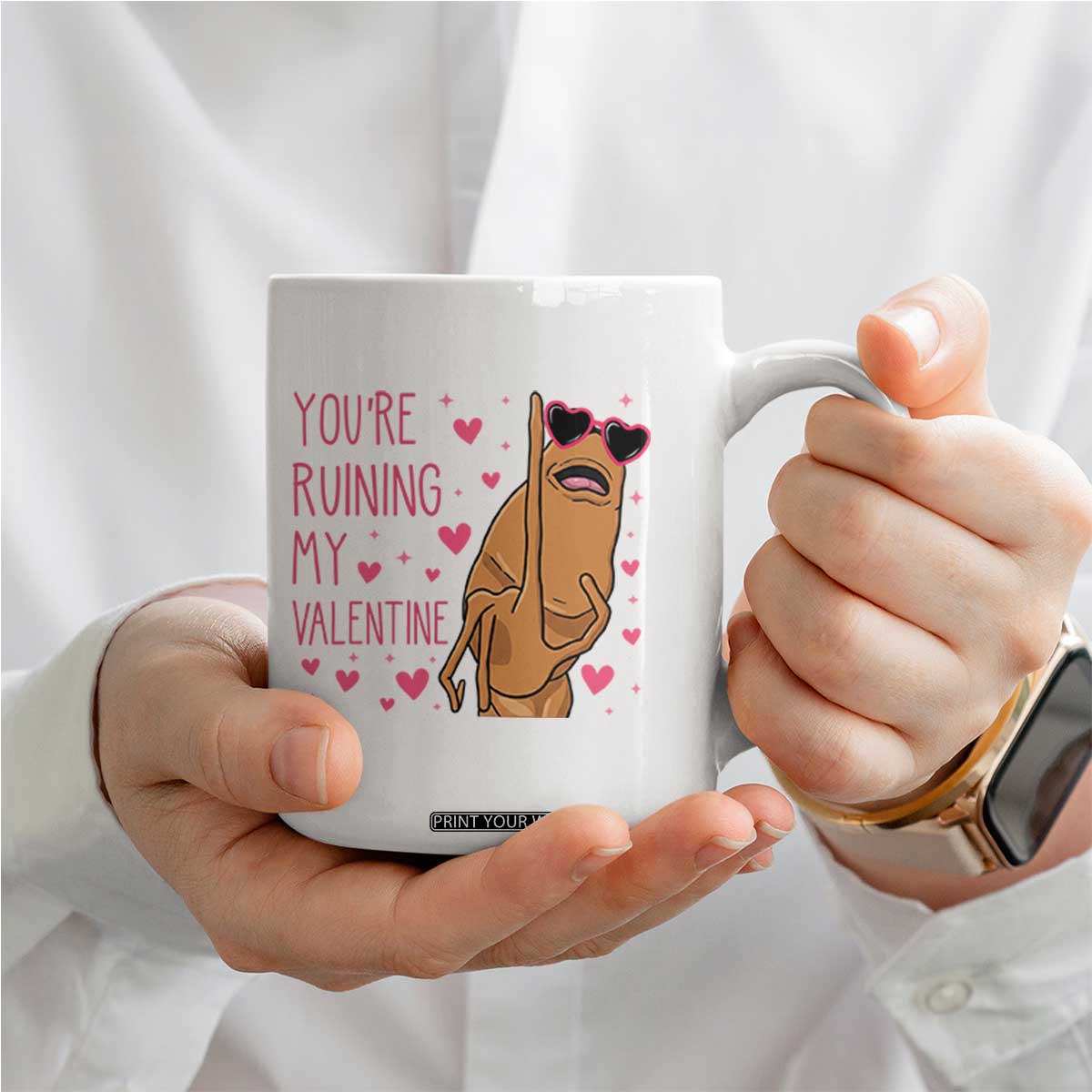 Marcus The Worm Meme Coffee Mug Funny Anti Valentines Day TS14 Print Your Wear