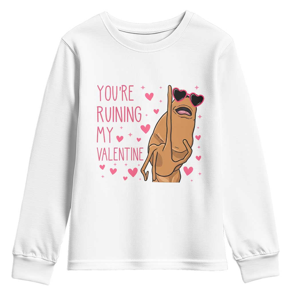 Marcus The Worm Meme Youth Sweatshirt Funny Anti Valentines Day TS14 White Print Your Wear