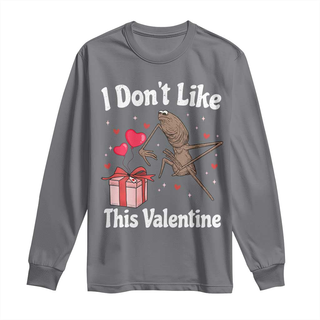 Marcus The Worm Meme Long Sleeve Shirt Funny Anti Valentines Day Sarcastic TS14 Charcoal Print Your Wear
