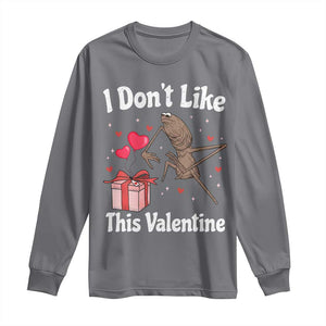 Marcus The Worm Meme Long Sleeve Shirt Funny Anti Valentines Day Sarcastic TS14 Charcoal Print Your Wear