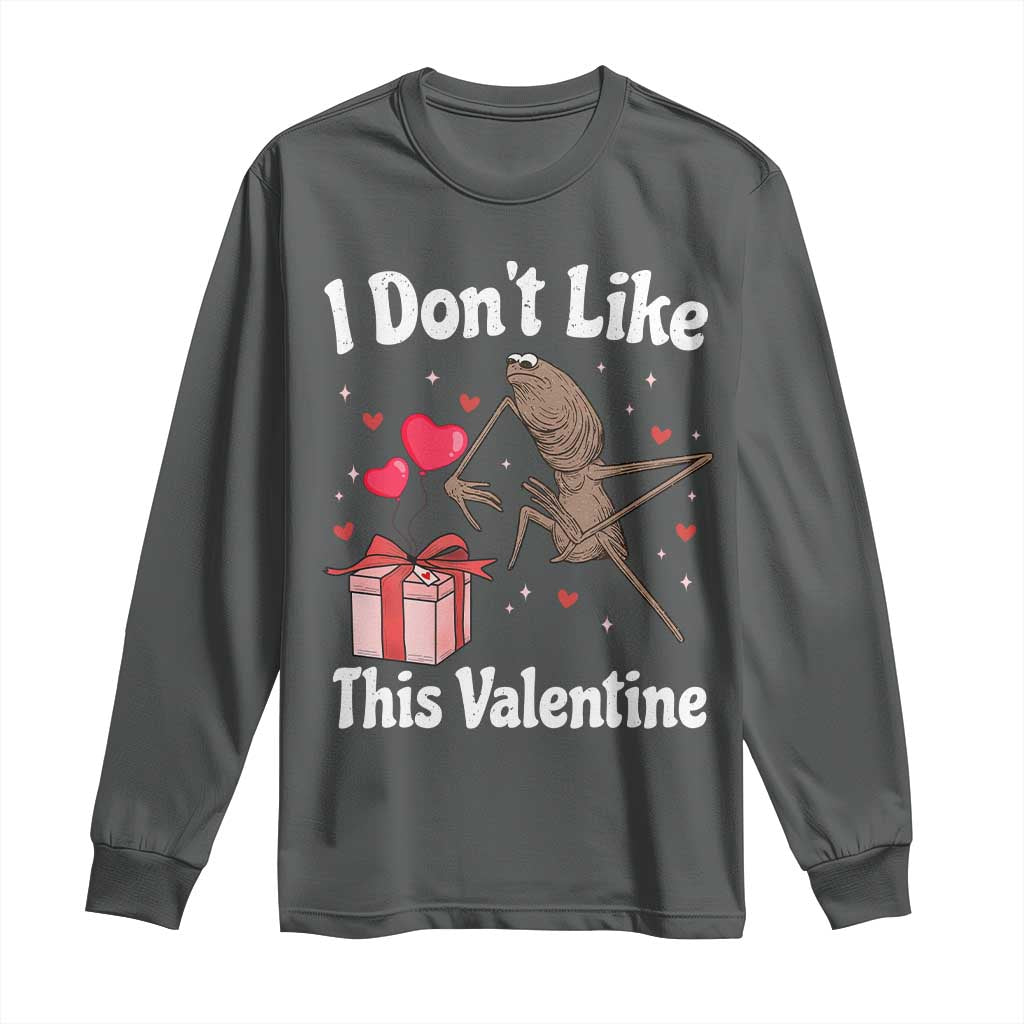 Marcus The Worm Meme Long Sleeve Shirt Funny Anti Valentines Day Sarcastic TS14 Dark Heather Print Your Wear