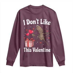 Marcus The Worm Meme Long Sleeve Shirt Funny Anti Valentines Day Sarcastic TS14 Maroon Print Your Wear