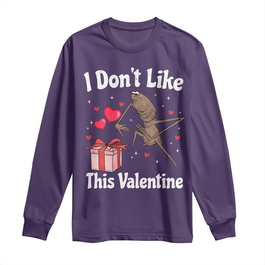 Marcus The Worm Meme Long Sleeve Shirt Funny Anti Valentines Day Sarcastic TS14 Purple Print Your Wear