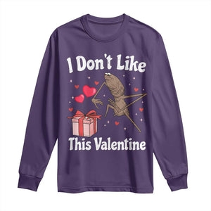 Marcus The Worm Meme Long Sleeve Shirt Funny Anti Valentines Day Sarcastic TS14 Purple Print Your Wear