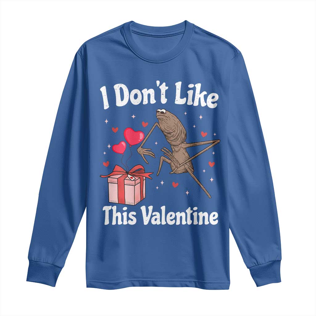 Marcus The Worm Meme Long Sleeve Shirt Funny Anti Valentines Day Sarcastic TS14 Royal Blue Print Your Wear