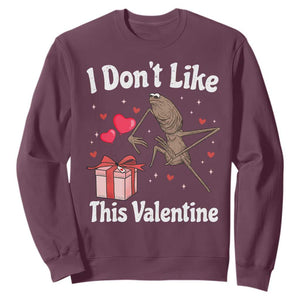 Marcus The Worm Meme Sweatshirt Funny Anti Valentines Day Sarcastic TS14 Maroon Print Your Wear