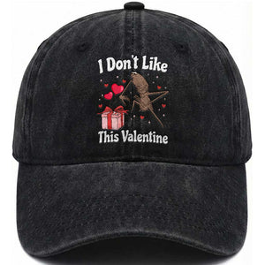 Marcus The Worm Meme Washed Cotton Baseball Cap Funny Anti Valentines Day Sarcastic TS14 Washed Cap Universal Fit Black Print Your Wear