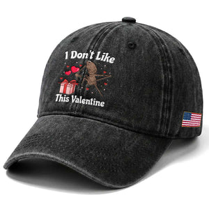 Marcus The Worm Meme Washed Cotton Baseball Cap Funny Anti Valentines Day Sarcastic TS14 Print Your Wear