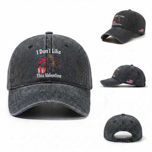 Marcus The Worm Meme Washed Cotton Baseball Cap Funny Anti Valentines Day Sarcastic TS14 Washed Cap Universal Fit Dark Gray Print Your Wear