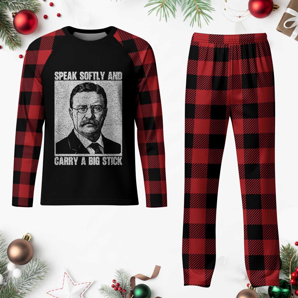 Theodore Roosevelt Quote Plaid Pajama Set Speak Softly and Carry A Big Stick TS14 Buffalo Plaid Print Your Wear