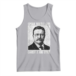 Theodore Roosevelt Quote Tank Top Speak Softly and Carry A Big Stick TS14 Athletic Heather Print Your Wear