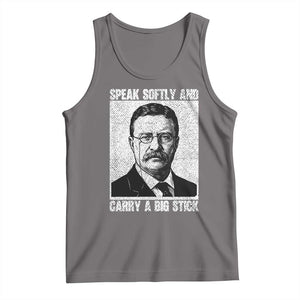 Theodore Roosevelt Quote Tank Top Speak Softly and Carry A Big Stick TS14 Deep Heather Print Your Wear