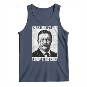Theodore Roosevelt Quote Tank Top Speak Softly and Carry A Big Stick TS14 Navy Print Your Wear