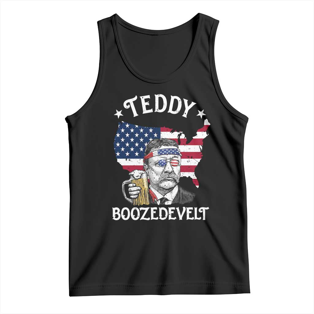 Teddy Boozedevelt Theodore Roosevelt Tank Top 4th Of July American Flag TS14 Black Print Your Wear