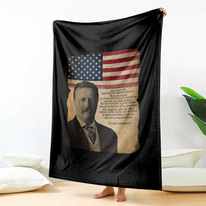 Theodore Roosevelt Quote Throw Blanket American President History TS14 Print Your Wear
