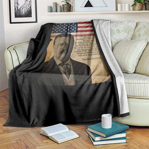 Theodore Roosevelt Quote Throw Blanket American President History TS14 Print Your Wear